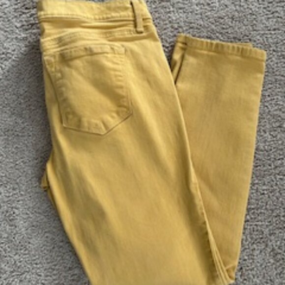 Women's Pants Gold Ann Taylor Loft 10P Modern Skinny Pockets in Front & Back - Picture 1 of 3